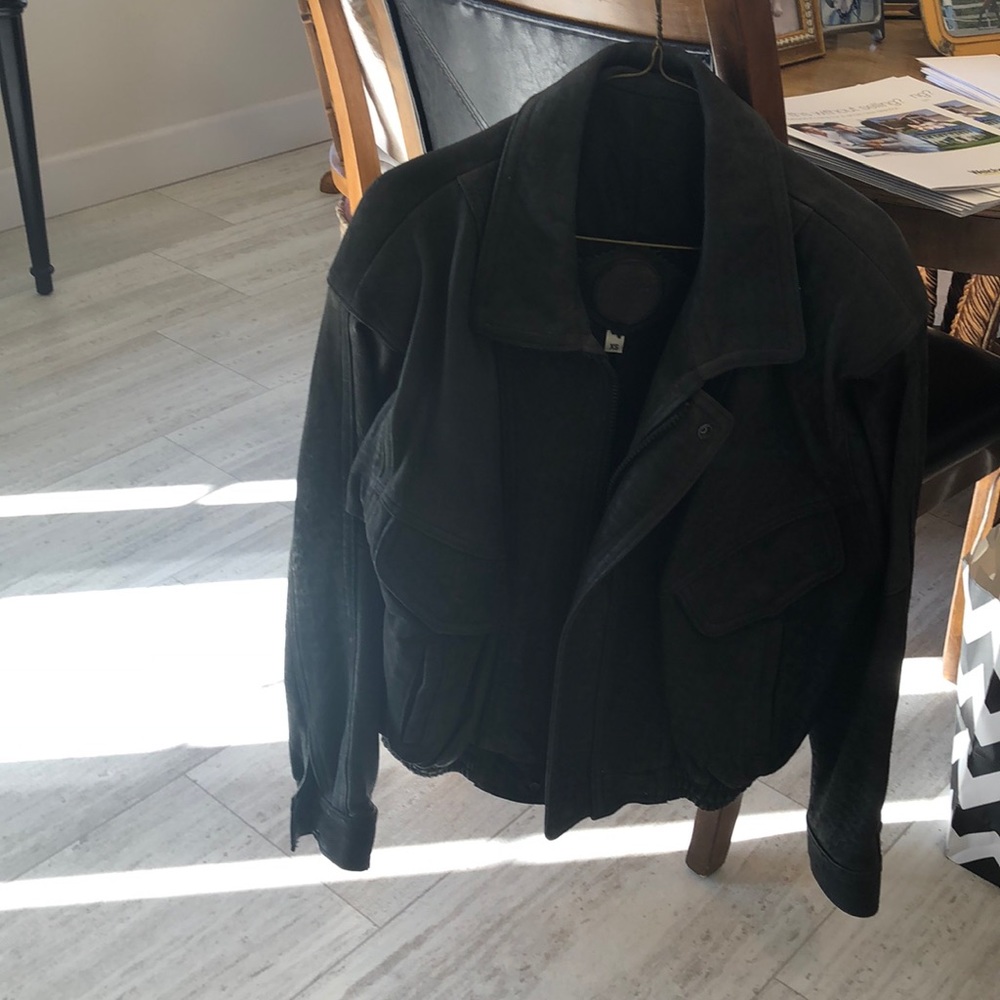 Black suade leather jacket